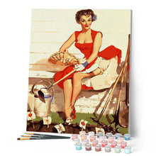 Afbeelding in Gallery-weergave laden, Schilderen op Nummer - Pin-up en tuinieren