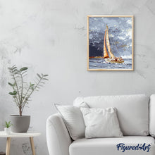 Afbeelding in Gallery-weergave laden, Schilderen op Nummer - Zeilschip en wolken bij het water
