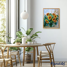 Afbeelding in Gallery-weergave laden, Schilderen op Nummer - Transparante vaas en zonnebloemen