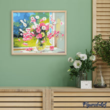 Afbeelding in Gallery-weergave laden, Schilderen op Nummer - Vaas met roze en witte bloemen