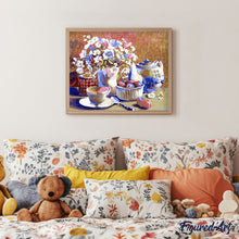 Afbeelding in Gallery-weergave laden, Schilderen op Nummer - Theeservies en bloemen