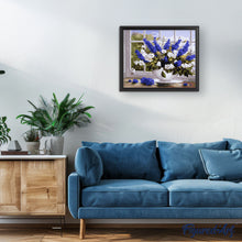 Afbeelding in Gallery-weergave laden, Schilderen op Nummer - Vaas met blauw-witte bloemen