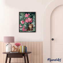 Afbeelding in Gallery-weergave laden, Schilderen op Nummer - Boeket rozen en kat