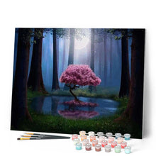 Afbeelding in Gallery-weergave laden, Schilderen op Nummer - Roze boom in het water