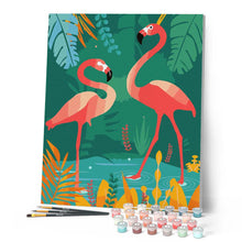 Afbeelding in Gallery-weergave laden, Schilderen op Nummer - Flamingo's in het water