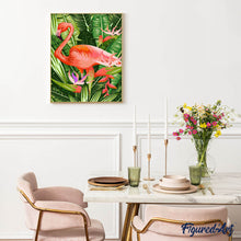 Afbeelding in Gallery-weergave laden, Schilderen op Nummer - Roze flamingo temidden van bladeren
