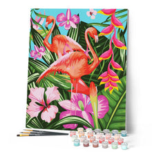 Afbeelding in Gallery-weergave laden, Schilderen op Nummer - Flamingo's en grote bladeren