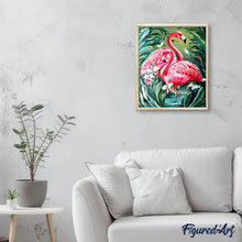 Afbeelding in Gallery-weergave laden, Schilderen op Nummer - Mooie roze flamingo's en gebladerte