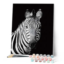 Afbeelding in Gallery-weergave laden, Schilderen op Nummer - Zebra zwart-wit gezicht