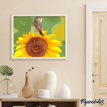 Afbeelding in Gallery-weergave laden, Schilderen op Nummer - Zonnebloem en vogel