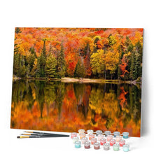 Afbeelding in Gallery-weergave laden, Schilderen op Nummer - Reflectie op het meer in de herfst