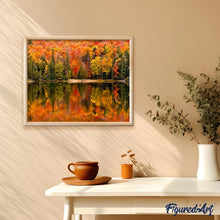 Afbeelding in Gallery-weergave laden, Schilderen op Nummer - Reflectie op het meer in de herfst
