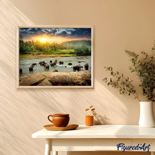 Afbeelding in Gallery-weergave laden, Schilderen op Nummer - Olifanten in de rivier