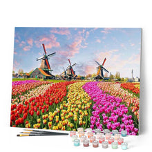 Afbeelding in Gallery-weergave laden, Schilderen op Nummer - Molens en bloemen