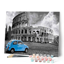 Afbeelding in Gallery-weergave laden, Schilderen op Nummer - Blauwe Fiat en Colosseum