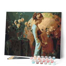 Afbeelding in Gallery-weergave laden, Schilderen op Nummer - Volle maan en bloemen