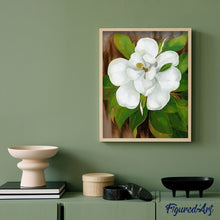 Afbeelding in Gallery-weergave laden, Schilderen op Nummer - Witte bloem en groene bladeren
