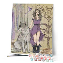 Afbeelding in Gallery-weergave laden, Schilderen op Nummer - Sexy vrouw en haar wolf