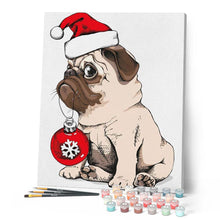 Afbeelding in Gallery-weergave laden, Schilderen op Nummer - Hond tijdens Kerstmis