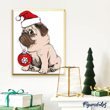 Afbeelding in Gallery-weergave laden, Schilderen op Nummer - Hond tijdens Kerstmis