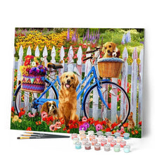 Afbeelding in Gallery-weergave laden, Schilderen op Nummer - Honden en fietsen