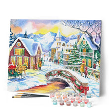 Afbeelding in Gallery-weergave laden, Schilderen op Nummer - Klein dorp in de winter