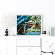 Afbeelding in Gallery-weergave laden, Schilderen op Nummer - Kat en kerstballen