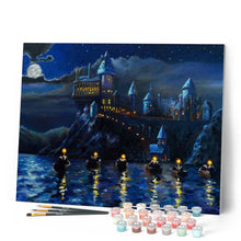 Afbeelding in Gallery-weergave laden, Schilderen op Nummer - Groot kasteel bij nacht
