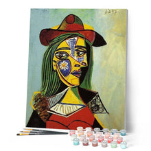Afbeelding in Gallery-weergave laden, Schilderen op Nummer - Picasso vrouw met hoed en bontkraag