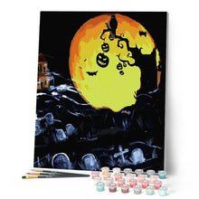 Afbeelding in Gallery-weergave laden, Schilderen op Nummer - Begraafplaats en pompoen