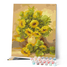 Afbeelding in Gallery-weergave laden, Schilderen op Nummer - Vaas met gele zonnebloemen
