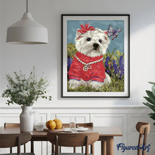 Afbeelding in Gallery-weergave laden, Schilderen op Nummer - Kleine hond en vlinder