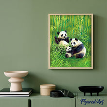 Afbeelding in Gallery-weergave laden, Schilderen op Nummer - Familie van panda's in het bos