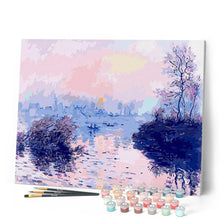 Afbeelding in Gallery-weergave laden, Schilderen op Nummer - Claude Monet - Zonsondergang op de Seine bij Lavacourt