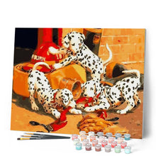 Afbeelding in Gallery-weergave laden, Schilderen op Nummer - Dalmatiërs aan het spelen