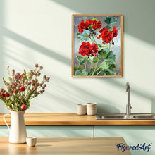 Afbeelding in Gallery-weergave laden, Schilderen op Nummer - Rode Geraniums