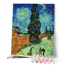 Afbeelding in Gallery-weergave laden, Schilderen op Nummer - Van Gogh - Weg met cipres en ster