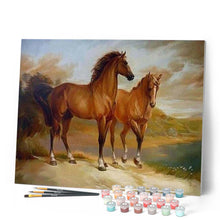 Afbeelding in Gallery-weergave laden, Schilderen op Nummer - Twee paarden aan het water