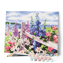 Afbeelding in Gallery-weergave laden, Schilderen op Nummer - Bloemen en kustachtergrond