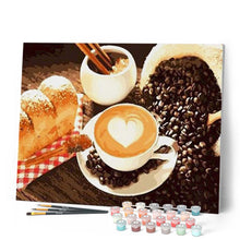 Afbeelding in Gallery-weergave laden, Schilderen op Nummer - Koffie en Brioche Gebak
