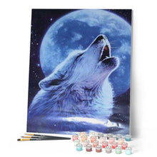 Afbeelding in Gallery-weergave laden, Schilderen op Nummer - Wolf gehuil en maan