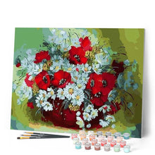Afbeelding in Gallery-weergave laden, Schilderen op Nummer - Vaas met rode en witte bloemen