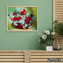 Afbeelding in Gallery-weergave laden, Schilderen op Nummer - Vaas met rode en witte bloemen