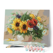 Afbeelding in Gallery-weergave laden, Schilderen op Nummer - Kleurrijke bloemen in een vaas