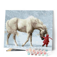 Afbeelding in Gallery-weergave laden, Schilderen op Nummer - Paard in de sneeuw