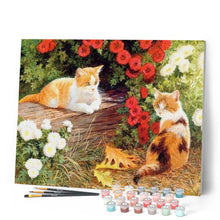Afbeelding in Gallery-weergave laden, Schilderen op Nummer - Bloemen en kittens