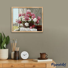 Afbeelding in Gallery-weergave laden, Schilderen op Nummer - Roze &amp; Witte Pioenen