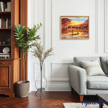 Afbeelding in Gallery-weergave laden, Schilderen op Nummer - Zonsondergang met olifanten