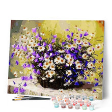 Afbeelding in Gallery-weergave laden, Schilderen op Nummer - Paarse bloemen en Margrieten
