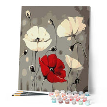 Afbeelding in Gallery-weergave laden, Schilderen op Nummer - Rode en witte bloemen